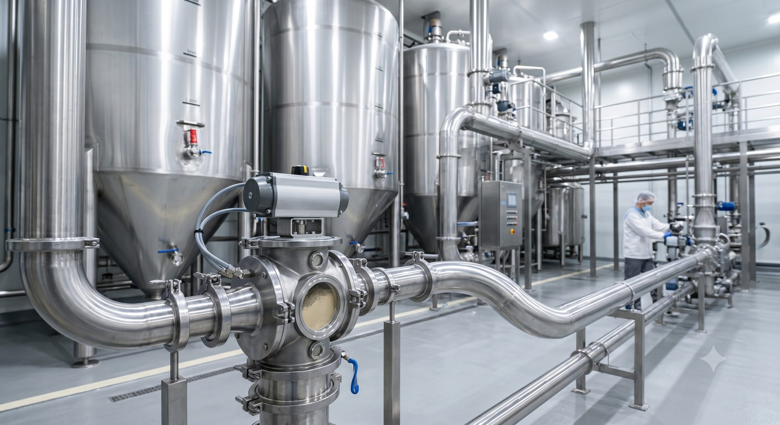 FDA Compliance in Material Handling: Quick-Clean and Demountable PE Quick-release airlock valve details
