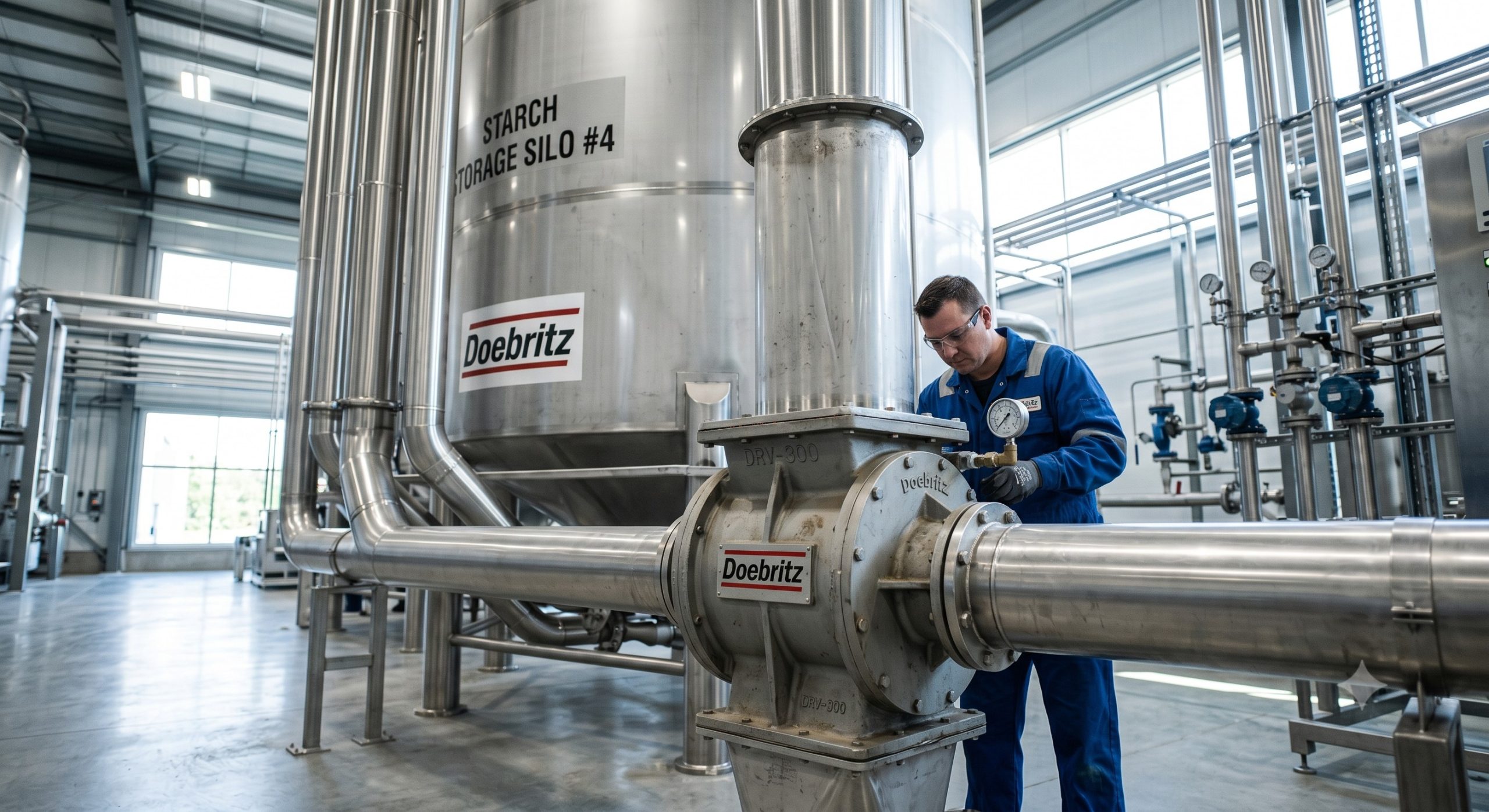 Quick-Clean Demountable Valve: Doebritz Starch Quick-Release Airlock | Sanitary Processing Standard scenario 1