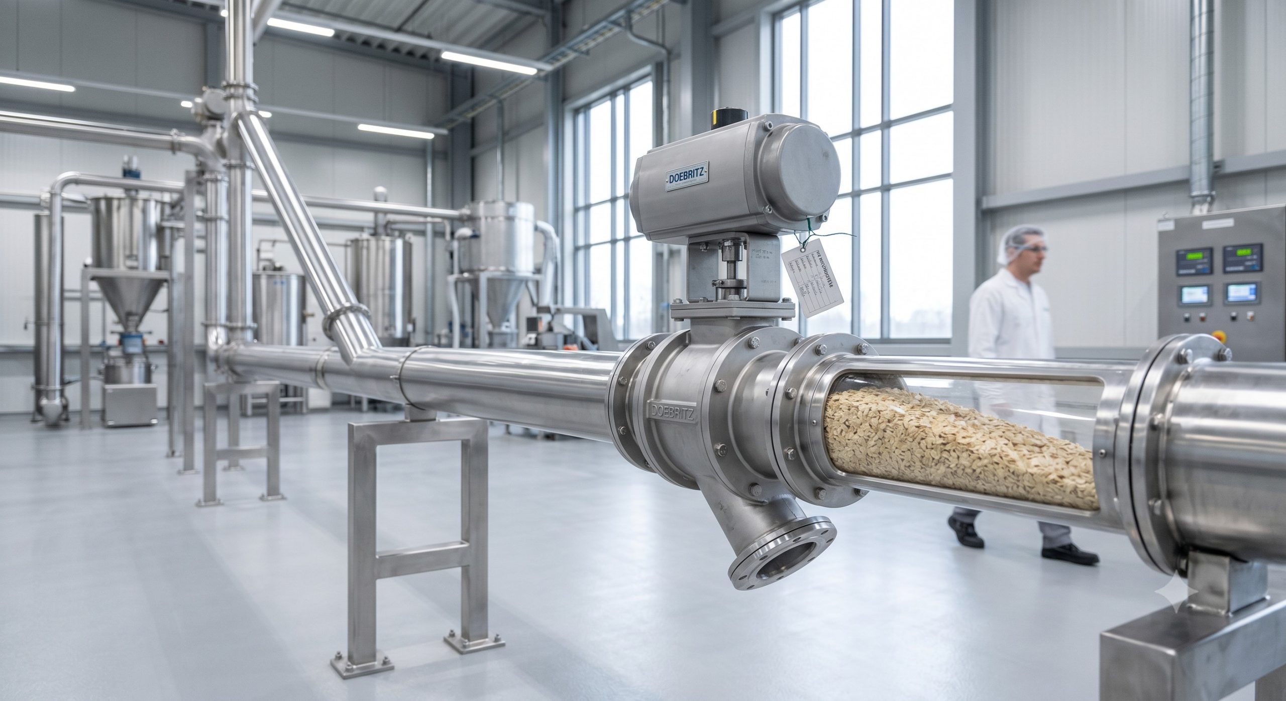 Doebritz Oat Flakes Quick-Release Airlock Valve: Heavy-Duty Stainless Steel, ATEX Zone 22, Minimal Air Leakage for Food Processing scenario 1