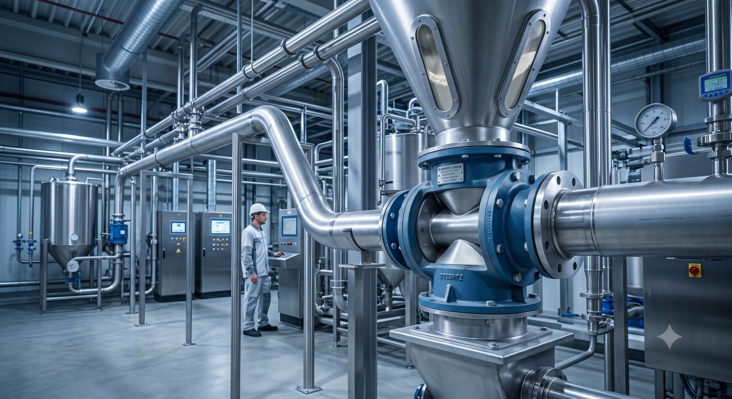 Quick-Clean Demountable Valve: Doebritz Starch Quick-release rotary valve | Sanitary Processing Standard scenario 1