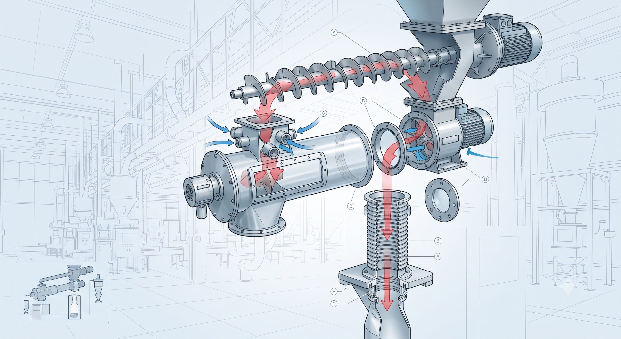 Doebritz high-accuracy powder dosing screw: ATEX Zone 20/21 Compliant Valve | Certified Explosion Safety scenario 2