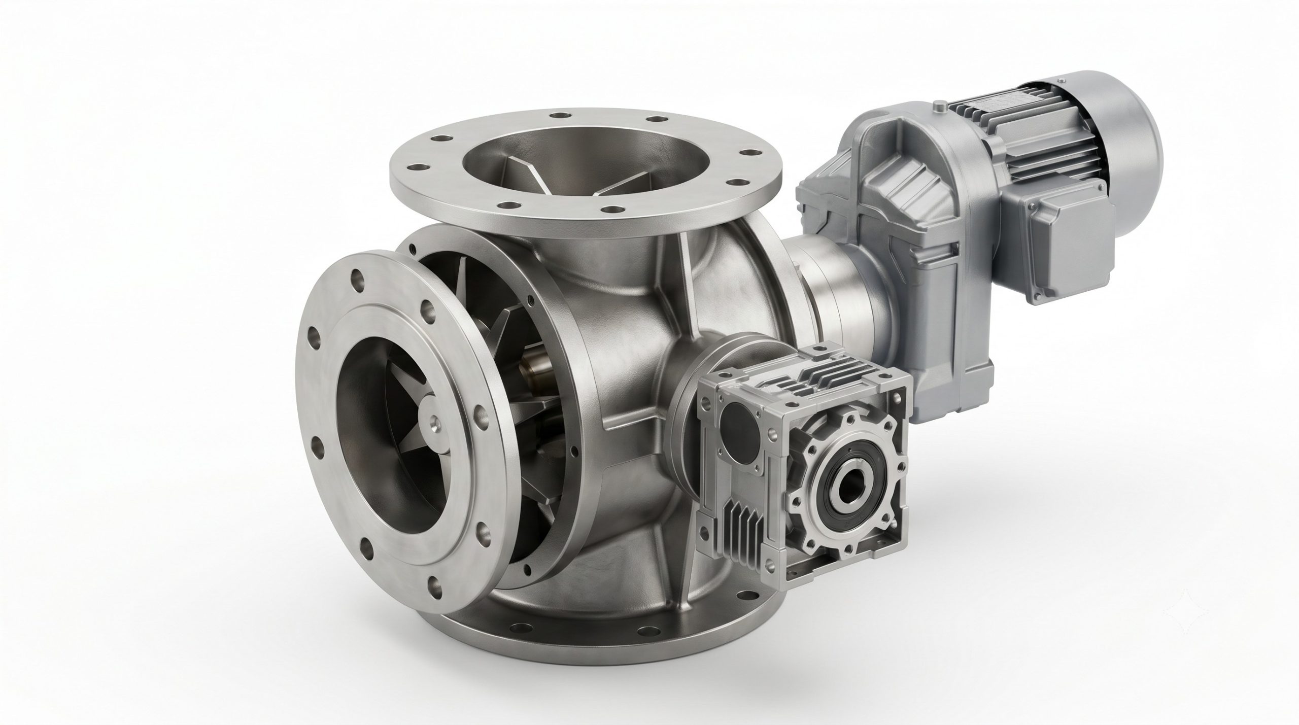 Doebritz Flour Star Discharge Valve: 8-Vane Cast Iron Body - Minimal Air Leakage 0.1-0.2mm Clearance