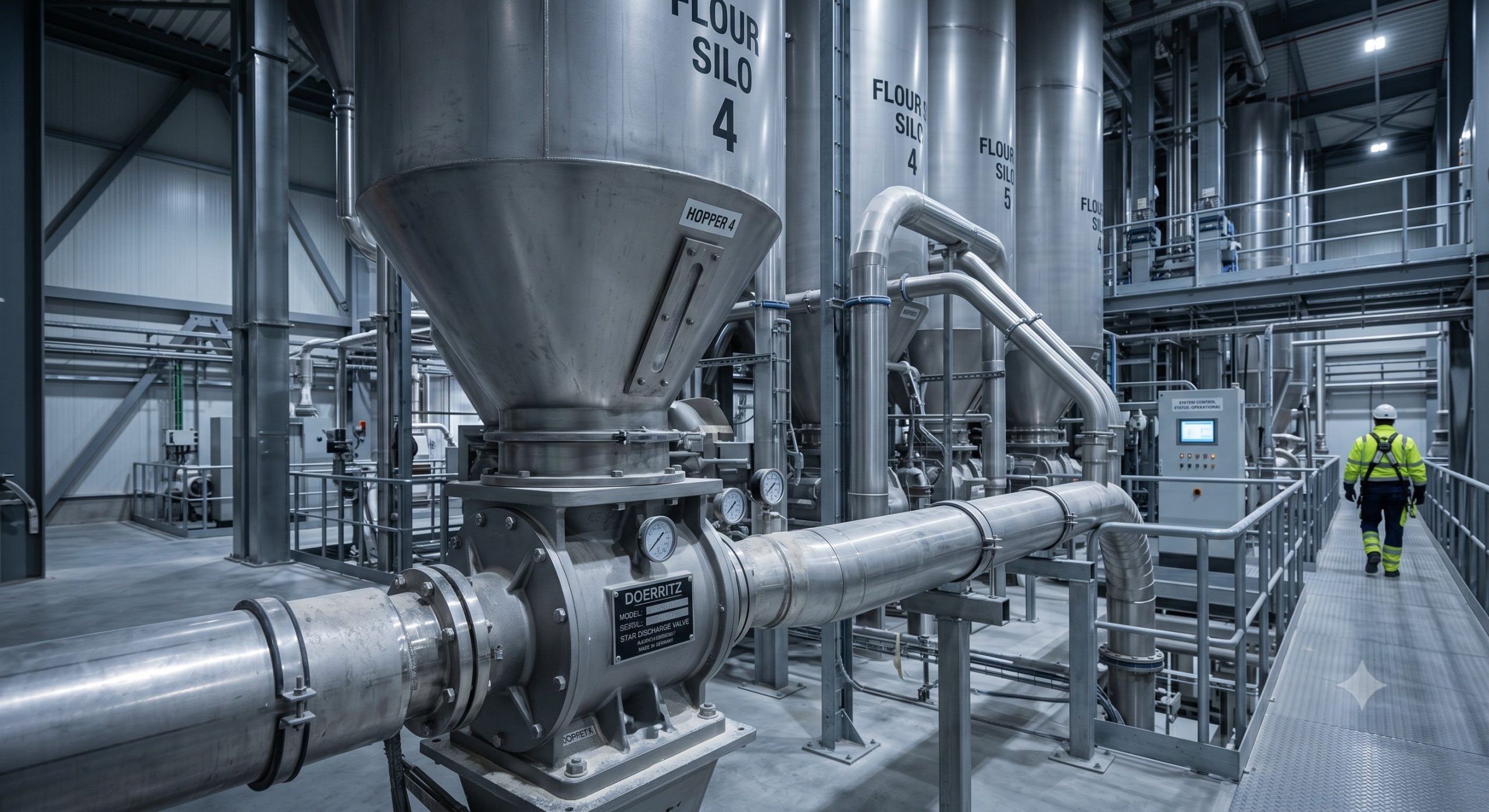 Doebritz Wheat Flour Star Discharge Valve | ATEX Zone 20/21 Certified & CNC-Machined Clearances Down to 0.1mm scenario 1