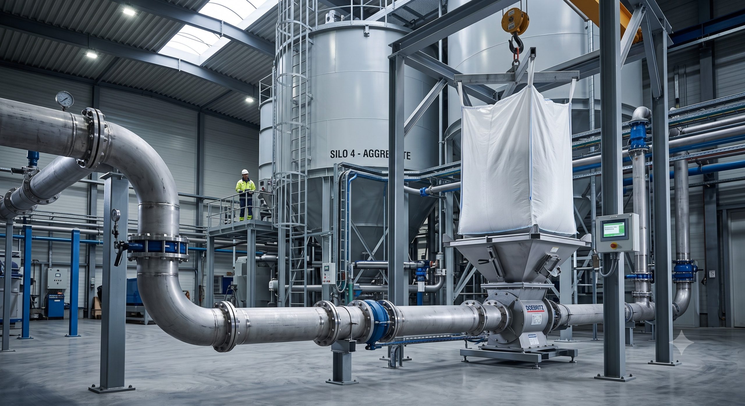 ATEX Zone 20/21 Compliant Valve: Doebritz Ton Bag Discharging System | Certified Explosion Safety with Precision Machined Rotor & Minimal Leakage scenario 1