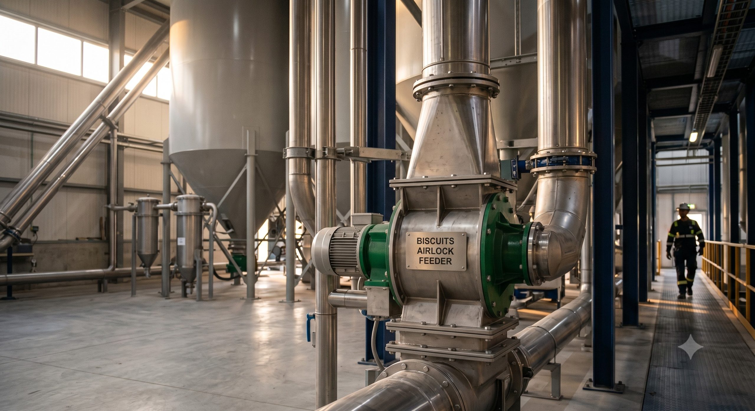 Quick-Clean Demountable Valve: Doebritz Biscuits Airlock Feeder | Sanitary Processing Standard scenario 1