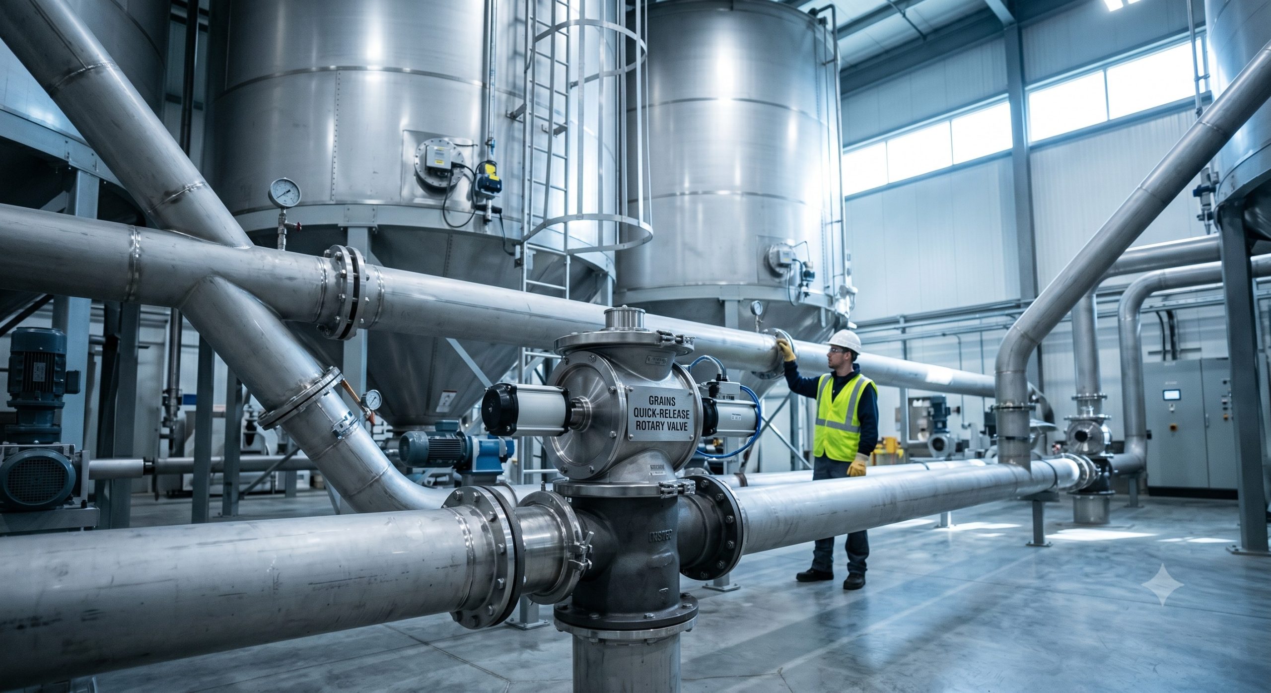 ATEX Zone 20/21 Compliant Valve: Doebritz Grains Quick-release rotary valve | Certified Explosion Safety for Grain & Powder scenario 1