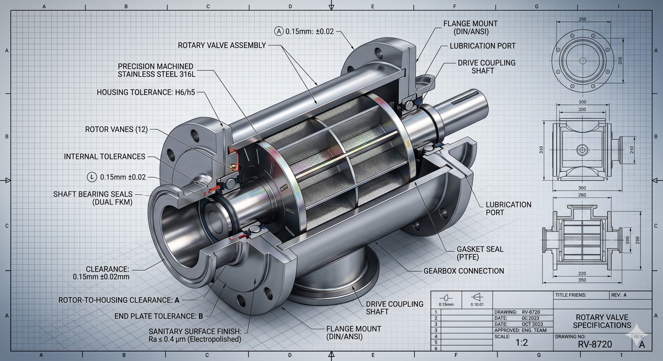 FDA Compliance in Material Handling: Quick-Clean and Demountable Whey Powder Quick-release rotary valve details