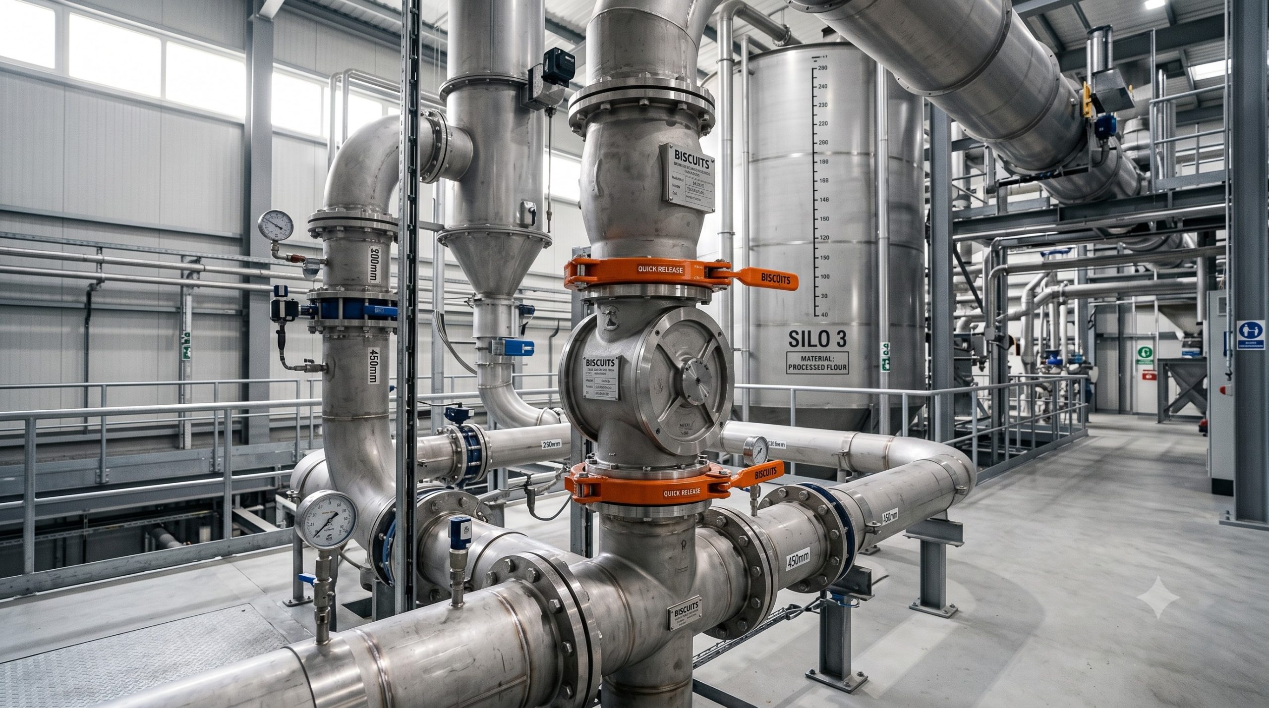 Doebritz Biscuits Quick-release Airlock Valve: Stainless Steel Hygienic - Minimal Air Leakage scenario 1