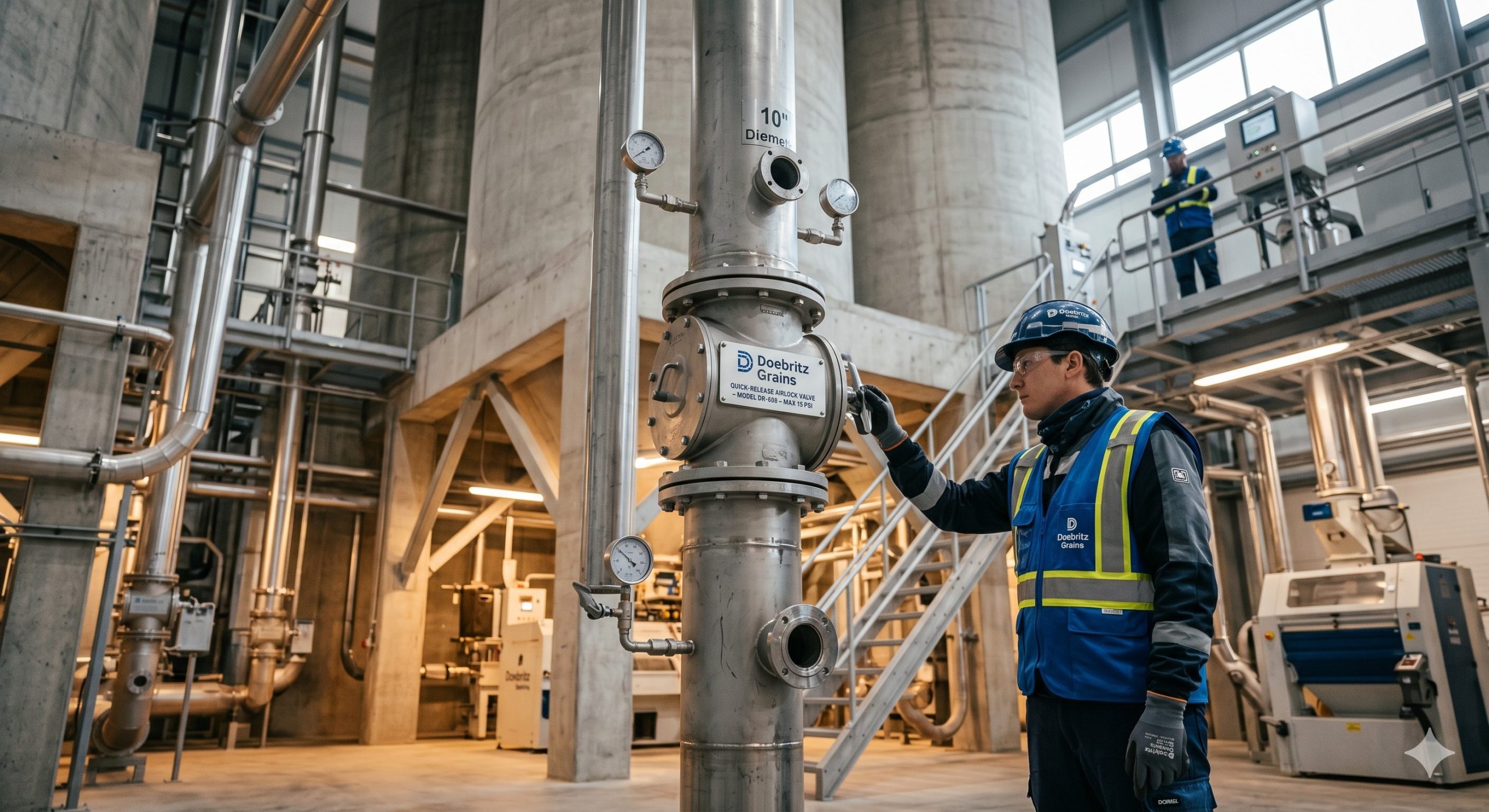 Quick-Clean Demountable Valve: Doebritz Grains Quick-release airlock valve | Sanitary Processing Standard for Food & Grain scenario 1