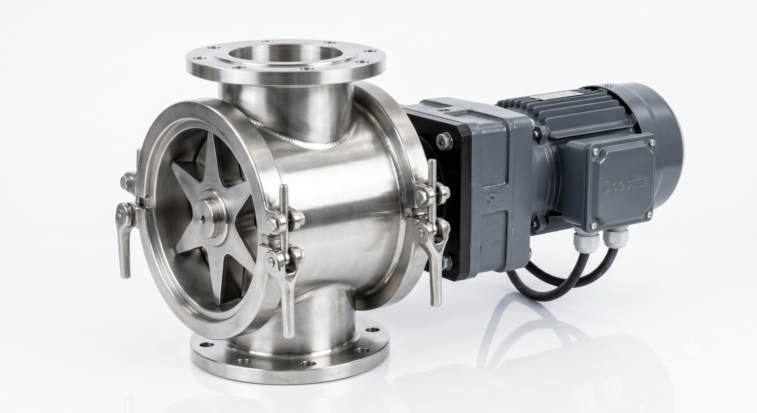 Doebritz Milk Powder Star Discharge Valve: 0.1-0.2mm Clearance | 316L Hygienic ATEX Ready