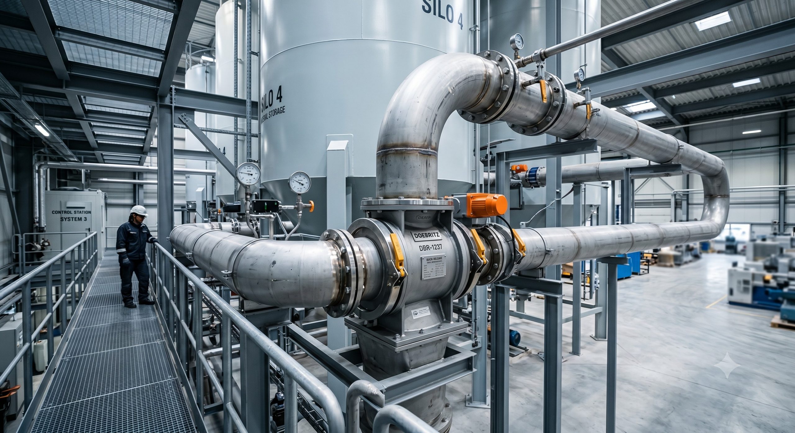 Doebritz DBR-1237 Quick-Release Rotary Valve: ATEX Certified, 0.1-0.2mm Clearance, Stainless Steel & Sanitary Options scenario 1