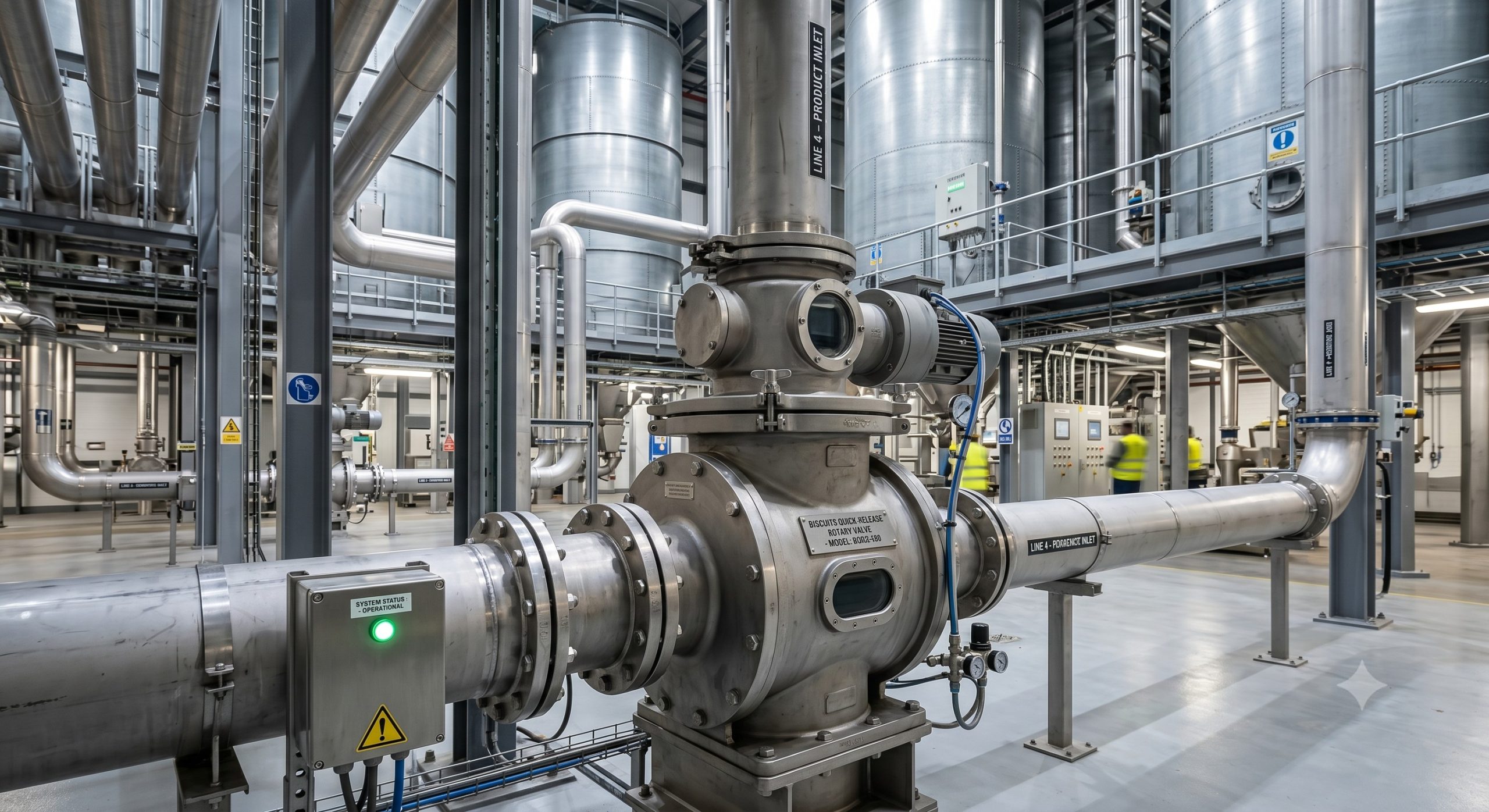 Quick-Clean Demountable Valve: Doebritz Biscuits Quick-release rotary valve | Sanitary Processing Standard scenario 1