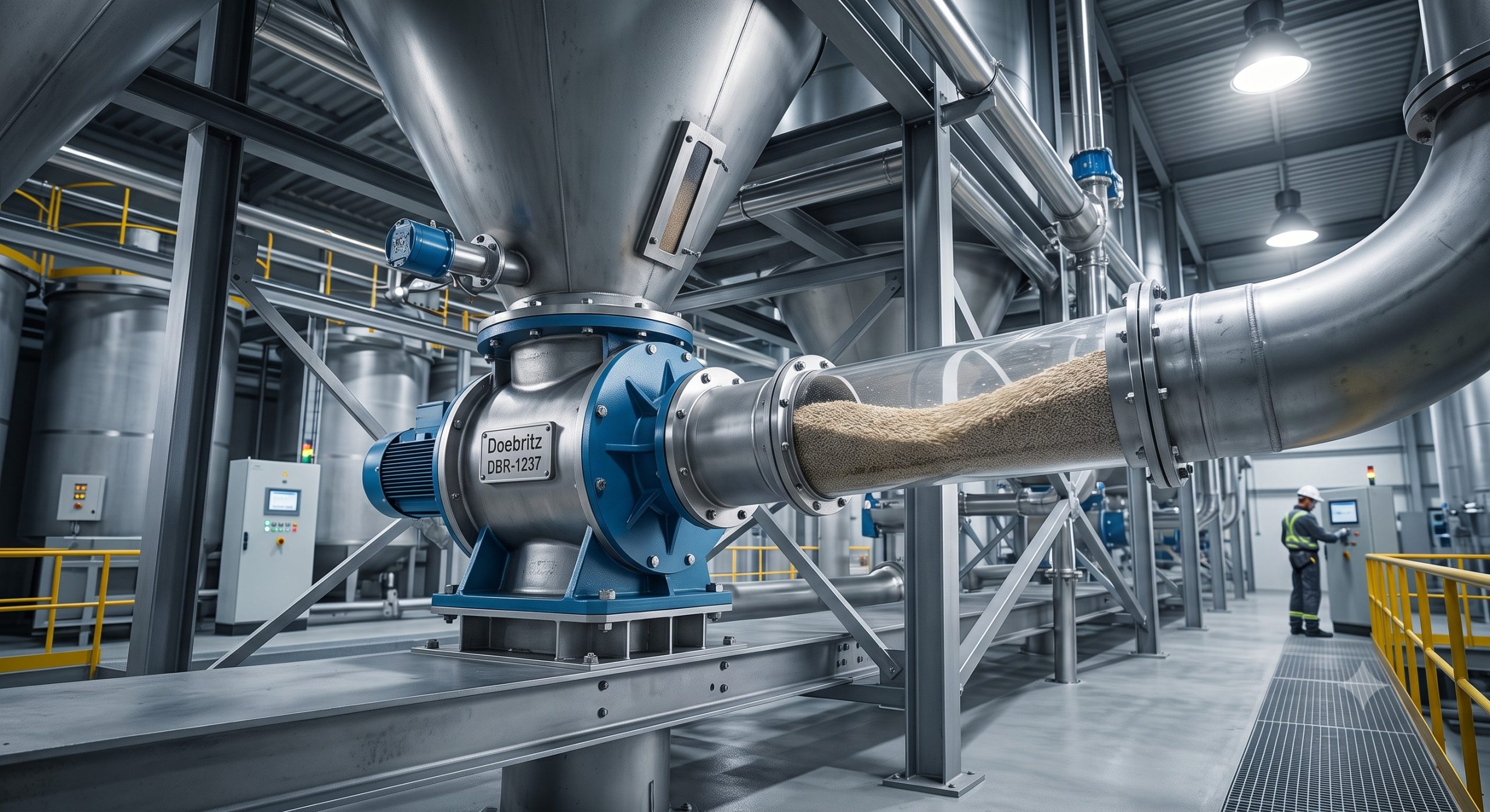 ATEX Zone 20/21 Compliant Valve: Doebritz DBR-1237 Gravity Quick-Release Rotary Valve | Certified Explosion Safety for Bulk Solids scenario 1