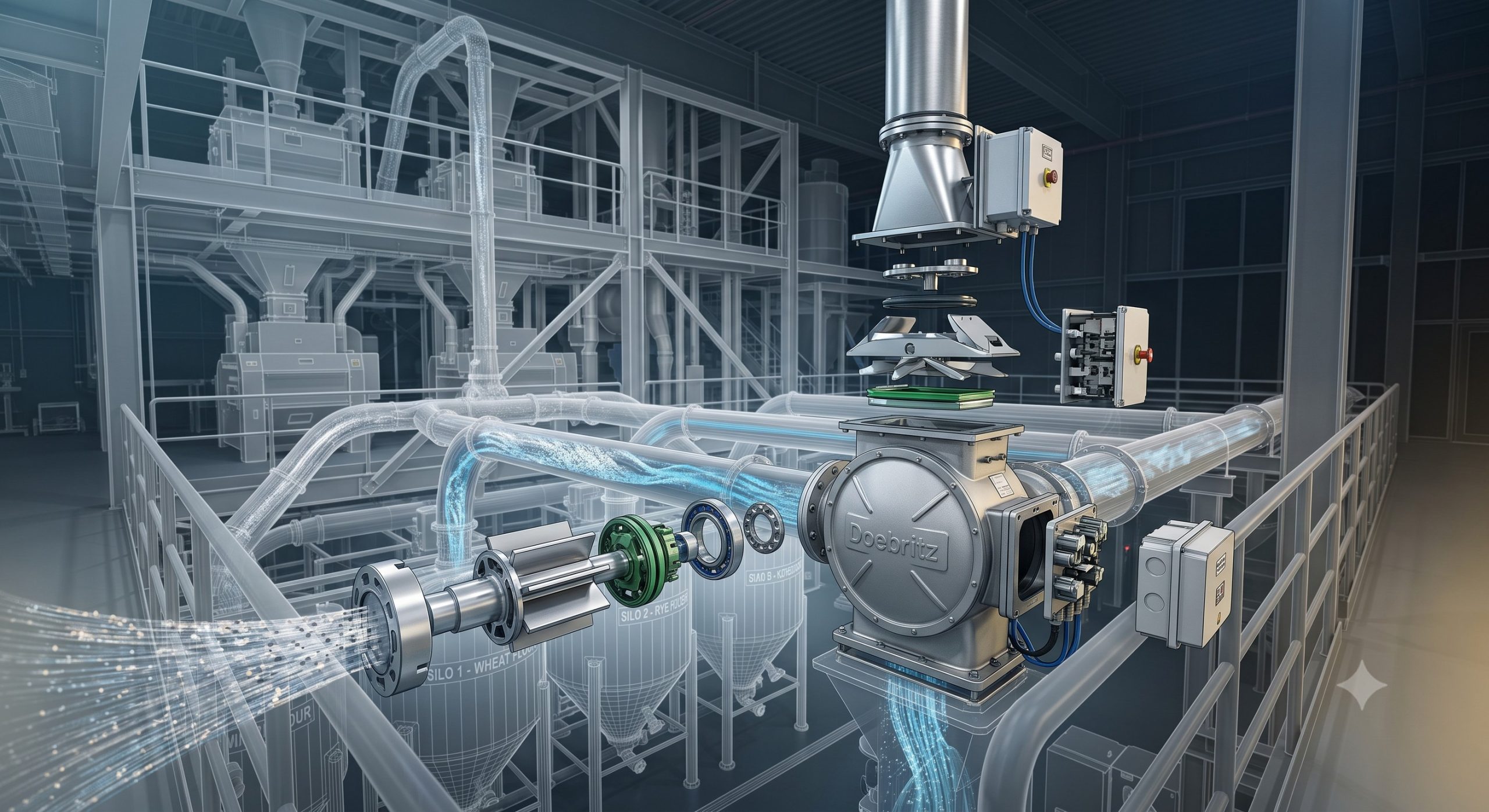 Doebritz Gravity Diverter Valve Powder: ATEX Zone 20/21 Certified Explosion Safety | Quick-Clean Demountable scenario 2