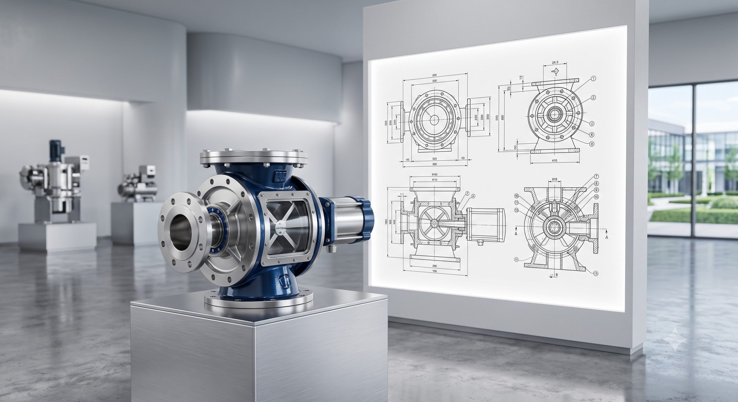 Doebritz Rotary Valve Dimensional Drawing - Official Technical Overview & Datasheet details