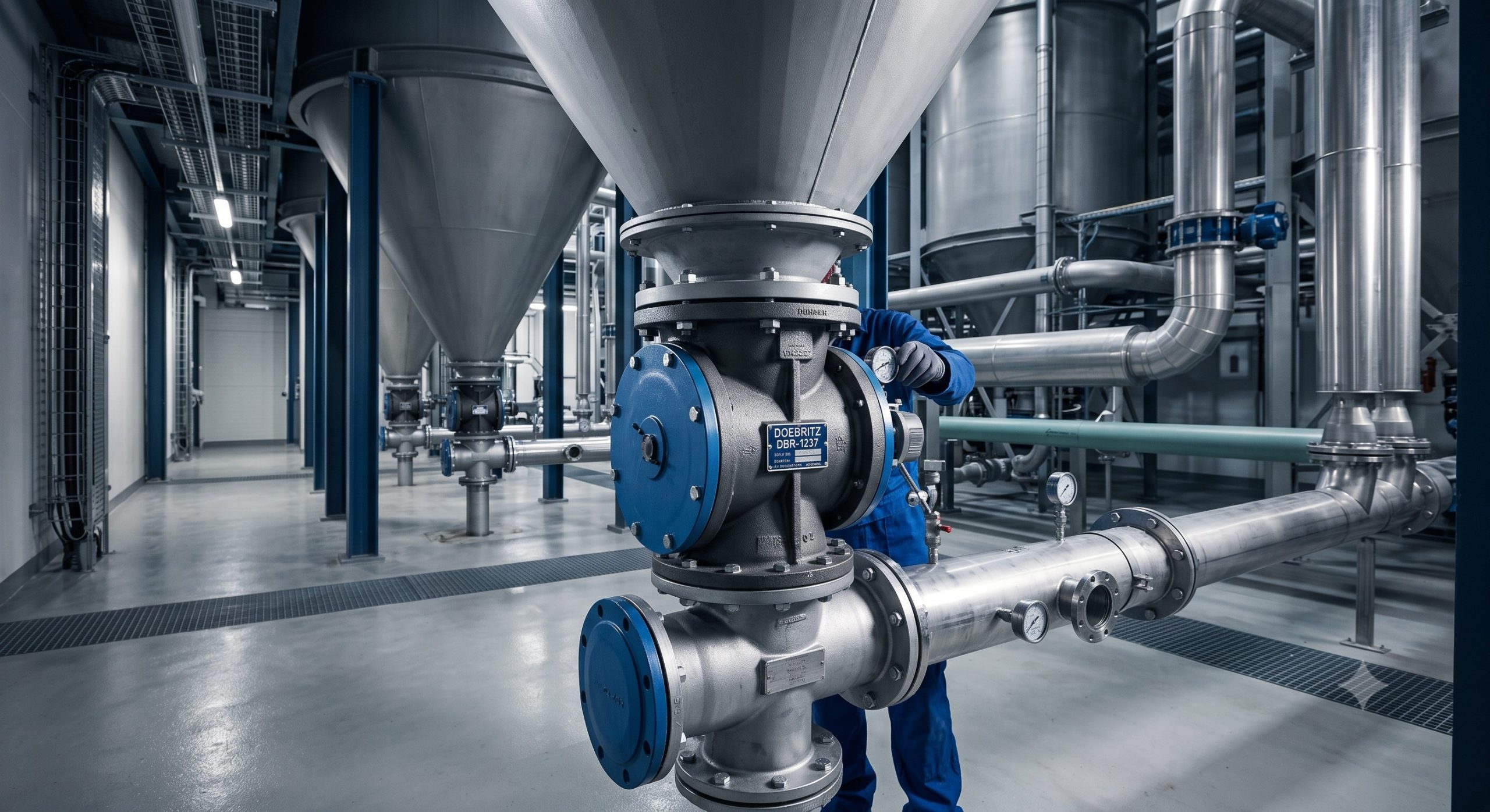 Doebritz Quick-Release Rotary Valve: Stainless Steel / Cast Iron - Minimal Air Leakage | Heavy-Duty Industrial Feeder scenario 1