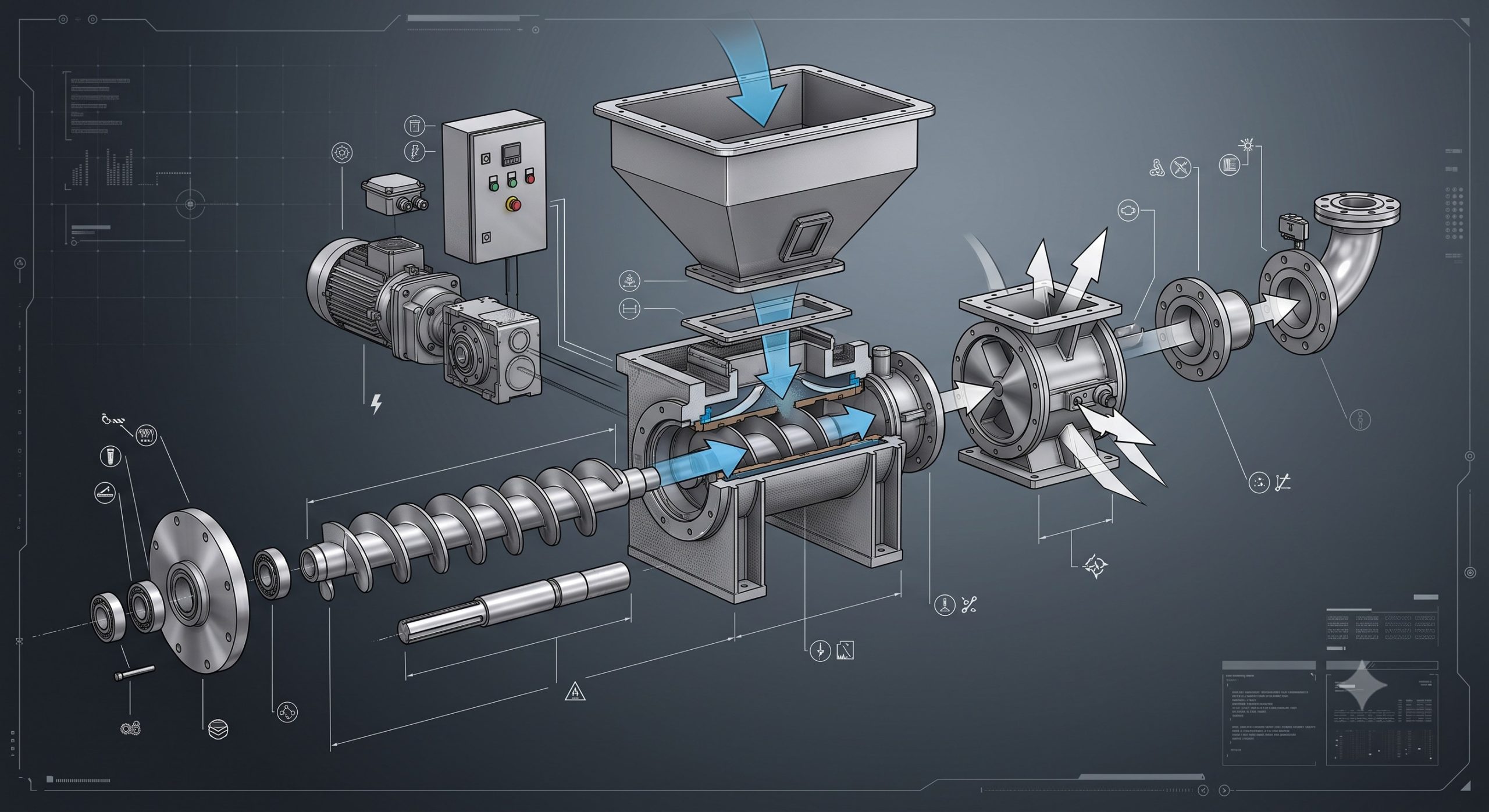 ATEX Zone 20/21 Compliant Valve: Doebritz Cohesive Powder Metering Screw | Certified Explosion Safety scenario 2