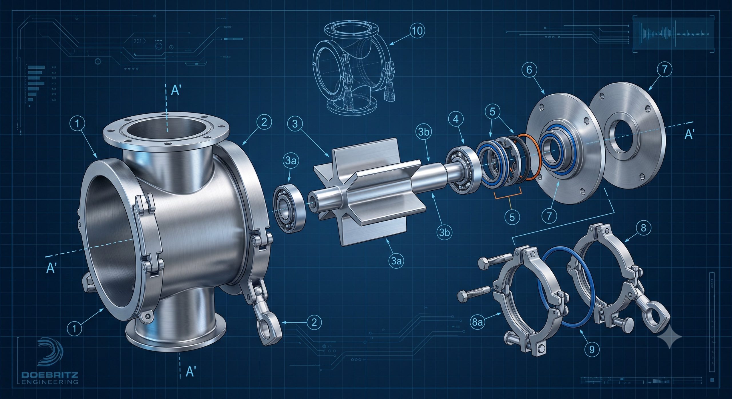 Quick-Clean Demountable Valve: Doebritz Sanitary Quick-Release Rotary Airlock | ATEX & GMP Standard scenario 2