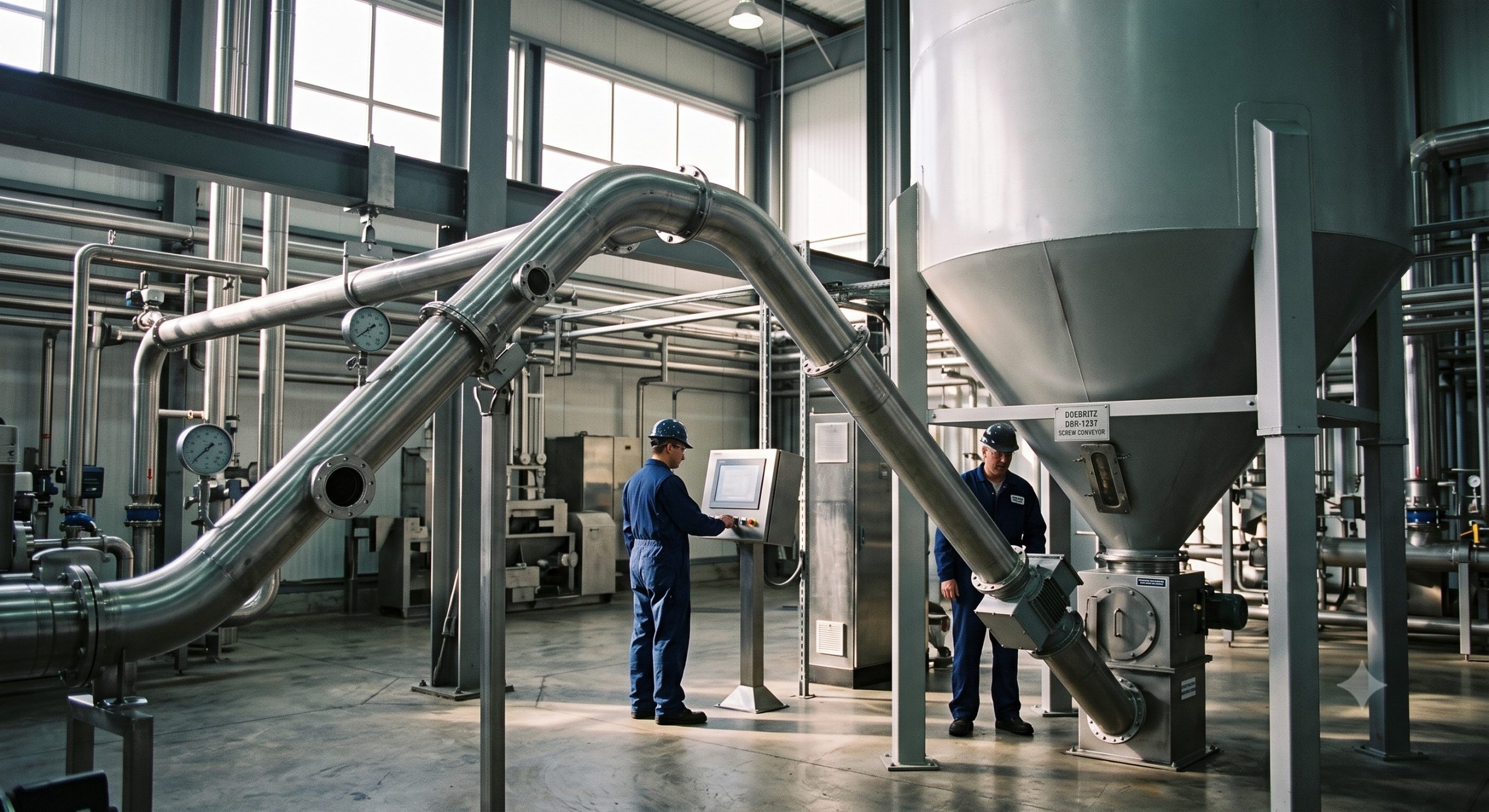 Doebritz DBR-1237 Screw Conveyor: Industrial Powder Feeding Screw for Pneumatic Conveying & Silo Discharge (ATEX Ready) scenario 1