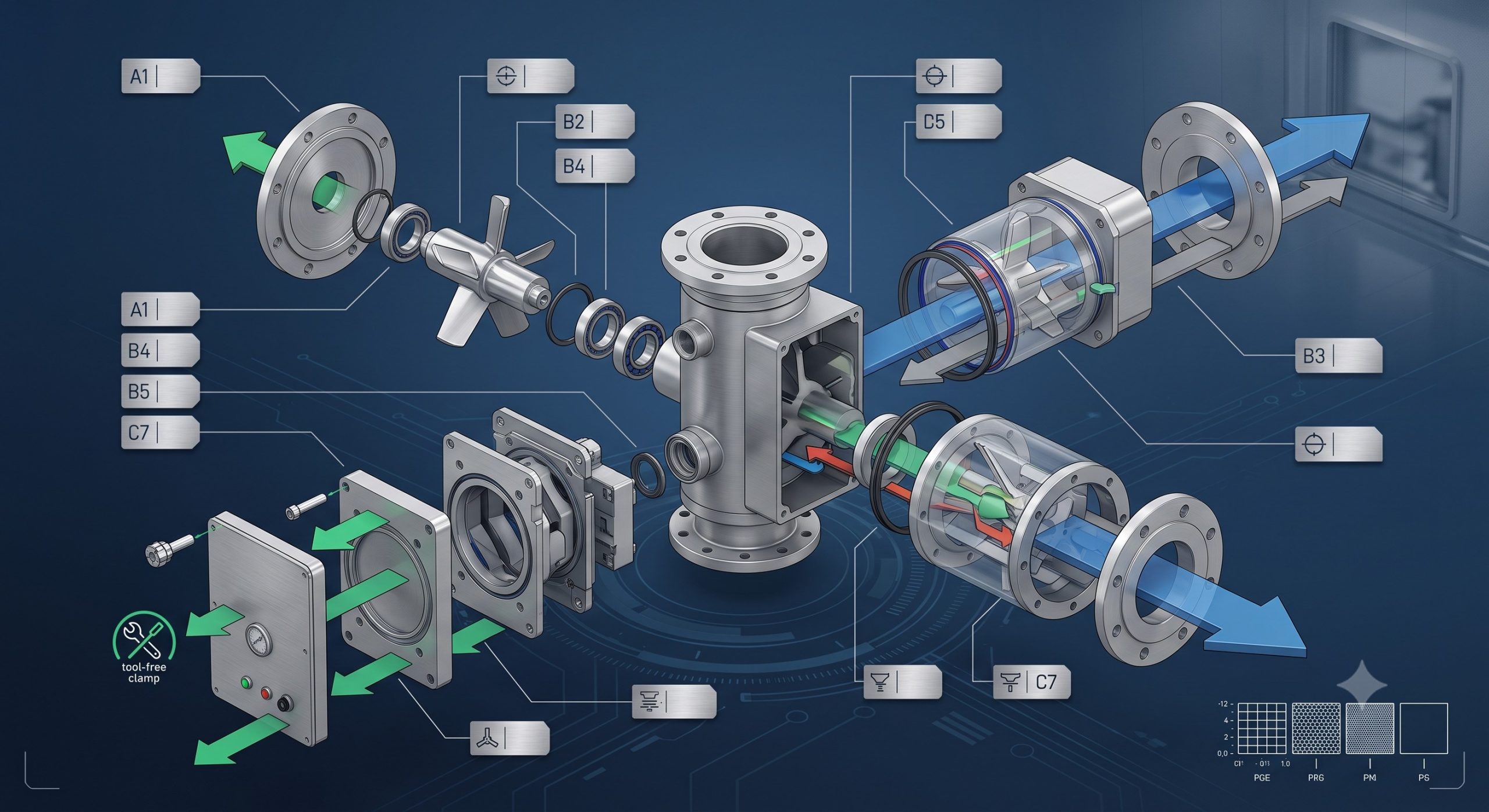 Quick-Clean Demountable Valve: Doebritz DBR-1237 | Sanitary Processing Standard scenario 2