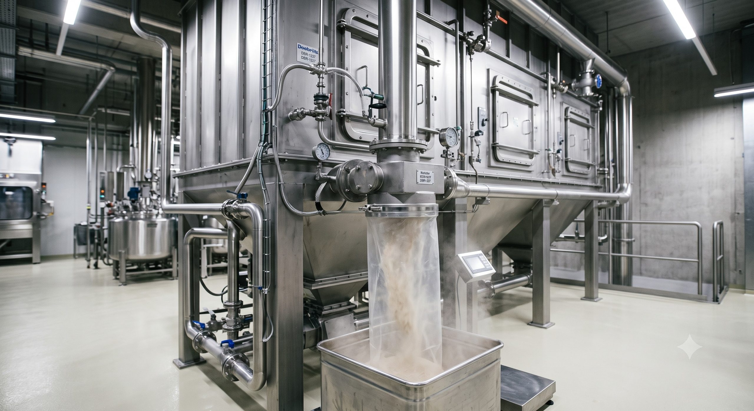 Quick-Clean Demountable Valve: Doebritz DBR-1237 Hygienic Dust Collection Filter | Sanitary Processing Standard scenario 1